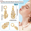 8Pcs Brass Micro Pave Cubic Zirconia Pendants RB-BBC0001-02-2