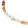 Adjustable Natural Carnelian & Red Jasper & Quartz Crystal Braided Bead Bracelets for Women BJEW-JB11619-01-3