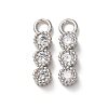 Brass Micro Pave Clear Cubic Zirconia Charms KK-C253-02B-P-1