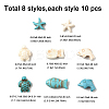 80Pcs 8 Styles Synthetic Turquoise & Howlite & Magnesite Dyed Beads G-FP0001-06-6
