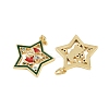 Christmas Themed Brass Micro Pave Cubic Zirconia Pendants X-ZIRC-L101-05G-4