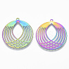 Ion Plating(IP) 201 Stainless Steel Filigree Pendants LS-X-STAS-T057-12-2