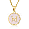 Natural Shell Initial Letter Pendant Necklace LE4192-3-1