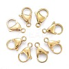 Ion Plating(IP) 304 Stainless Steel Lobster Claw Clasps X-STAS-H353-F-02G-1