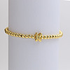 Brass Beaded Stretch Bracelets for Women FS-WG560D0-11-1