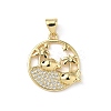 Brass Micro Pave Cubic Zirconia Pendants KK-S337-08G-F-1