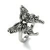 Butterfly Alloy Open Rings for Women RJEW-K275-45AS-1