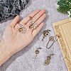 3 Set 3 Style Alloy Toothed Wheel Asymmetrical Earrings EJEW-FI0001-93-3