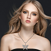 ANATTASOUL 4Pcs 4 Colors Rhinestone Butterfly Pendant Necklaces Set with Cup Chains NJEW-AN0001-33-5