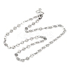 Anti-Tarnish 304 Stainless Steel Flat Sequin Chain Necklaces for Women NJEW-K255-28P-4