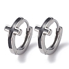 Non-Tarnish 316 Stainless Steel Cross Hoop Earrings for Men Women EJEW-C045-02-1