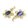 Natural Banded Agate(Dyed & Heated) & Brass Pendants KK-F887-01G-18-2