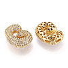 Brass Micro Pave Cubic Zirconia Pendants KK-N254-06G-G-2