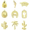 9Pcs 9 Styles Brass Micro Pave Cubic Zirconia Pendants KK-CJ0003-09-1