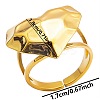 Geometric Heart Shape Stainless Steel Open Cuff Ring for Unisex Jewelry UP7409-2-1