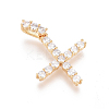 Golden Plated Brass Micro Pave Clear Cubic Zirconia Pendants ZIRC-L093-01X-1