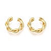 Twist C-Shaped Brass Cuff Earrings EJEW-T049-01G-2
