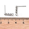 Brass Micro Pave Cubic Zirconia Studs Earring Findings KK-K364-08P-3