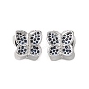 Butterfly Brass Micro Pave Cubic Zirconia European Beads KK-C086-16P-02-1
