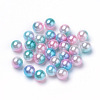 Rainbow Acrylic Imitation Pearl Beads OACR-R065-6mm-A05-1