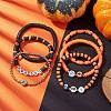 6Pcs 6 Styles Halloween Handmade Polymer Clay Beaded Stretch Bracelets Sets BJEW-TA00490-2