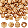 120Pcs Pinewood Large Hole European Beads WOOD-OC0003-81A-1
