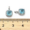 Brass Micro Pave Cubic Zirconia and Glass Pendants KK-H455-19P-3