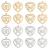 16Pcs 8 Style 201 Stainless Steel Pendants STAS-UN0032-09-1