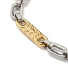 Ion Plating(IP) Two Tone 201 Stainless Steel Oval Link Chain Bracelet BJEW-B078-02GP-2