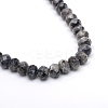 Faceted Rondelle Dyed Natural Sesame Jasper/Kiwi Jasper Bead Strands X-G-R343-6x8-20-2