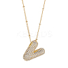1Pc Brass Micro Pave Cubic Zirconia Letter Pendant Necklaces NJEW-LP0001-43V-G-1
