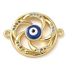 Rack Plating Brass Colorful Cubic Zirconia Vortex Connector Charms KK-K392-08G-02-1