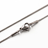 Non-Tarnish 201 Stainless Steel Round Snake Chain Necklaces for Women Men LS-STAS-N103-07P-1
