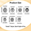42Pcs 7 Styles Alloy European Beads MPDL-SP0001-01-2