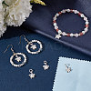 5Pcs 925 Sterling Silver Flower Charms with Jump Rings with 1Pc Double Sided Suede Fabric Silver Polishing Cloth FIND-BBC0015-93-4