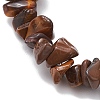 Natural Tiger Eye Chip Beaded Stretch Bracelets BJEW-JB11133-01-4