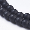 Synthetic Black Stone Bead Strands G-R345-4mm-38-1-3