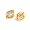 Brass Pave Clear Cubic Zirconia Teardrop Connector Charms KK-H515-03B-G-2