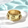 304 Stainless Steel Flower Wide Finger Rings for Women RJEW-A060-02G-1