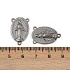 Holy Oval Carved Virgin Mary Tibetan Style Alloy Chandelier Component Links LS-TIBEP-LF0961YKG-B-LF-3