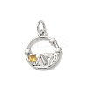 Brass Micro Pave Cubic Zirconia Charms KK-A273-16P-1