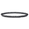4mm Round Synthetic Hematite Beads Bracelet for Men KG3069-32-1