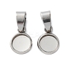 304 Stainless Steel Pendant Cabochon Settings STAS-L282-010P-01-1