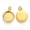 Brass Pendant Cabochon Settings KK-P146-06G-4