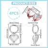4Pcs 316 Stainless Steel Photo Locket Keychain HJEW-UN00076-4