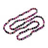 Natural Dyed Malaysia Jade Tumble Stone Nuggets Beaded Long Necklaces for Women NJEW-F340-A08-2