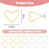200Pcs 2 Colors Brass Linking Rings KK-DC0004-16-2