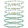 6Pcs Handmade Glass Seed Bead & Brass Beads Stretch Bracelets XZ6120-2-1