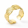Ion Plating(IP) 304 Stainless Steel Cuff Ring for Women RJEW-C060-32G-1