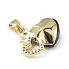 Real 18K Gold Plated Rack Plating Brass Micro Pave Clear Cubic Zirconia Pendants KK-C015-18G-09-3